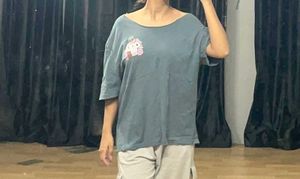 Off-Shoulder Oversized Graphic Tee.