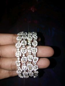 Beautiful Sparkling White Bangles