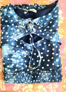 Blue Polka Dot Top