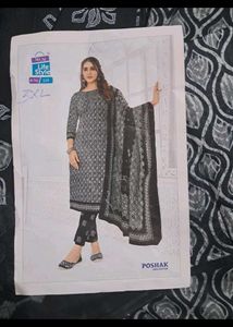 Black &amp; White Printed Salwar Kameez