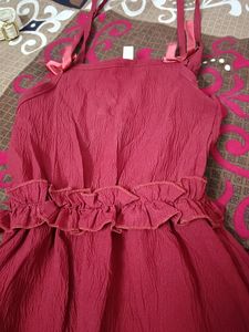 Girls Fancy Jumpsuit Maroon Color