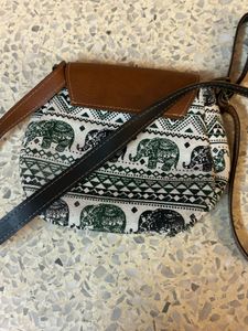 Elephant Print Crossbody Bag