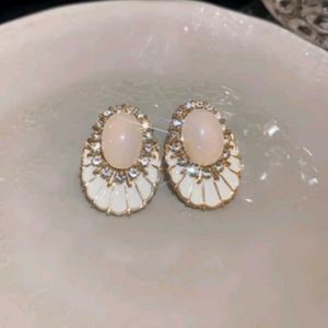 Elegant Korean Oval Earrings