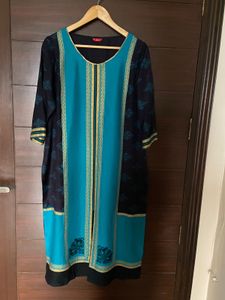 Elegant Navy Blue & Firozi Kurta from (W)16