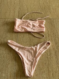 Cute Pink Sleeveless Bikini