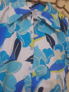 Shoulder Cut FLORAL Shirt DRESS