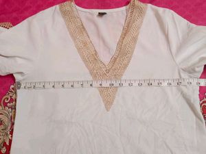 White Top with Lace Trim