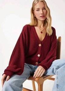 Premium Burgundy Knit Cardigan ♥️