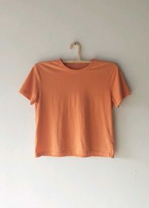 Peach T-shirt with Butterfly
