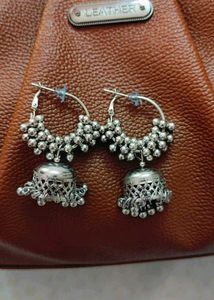 Silver Jhumka Earrings