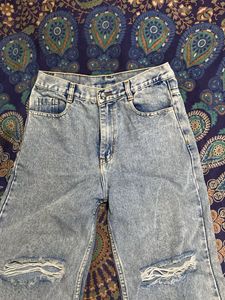 Ripped Wide Leg Jeans