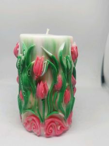 Floral Carved Candle