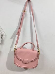 Korean Pink Top Handle Bag with Strap