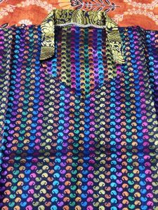 Silk Look Mid Length Collor &amp; Sleev Less Kurti