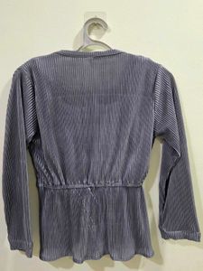 Gray Wrap Top