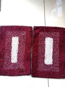 Burgundy Bath Mats - Set of 2