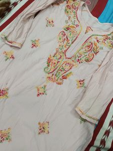 Light Pink Chickeankari Kurti