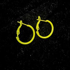 Neon Yellow Hoop Earrings