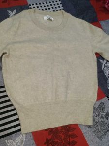 Beige  furr Knit Pullover