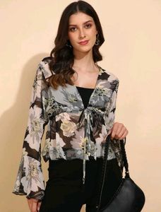 💐Floral Sheer Top💐