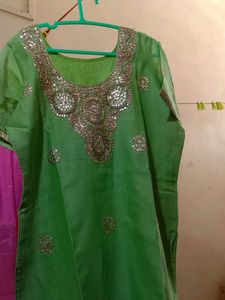 Green Embellished Kurti