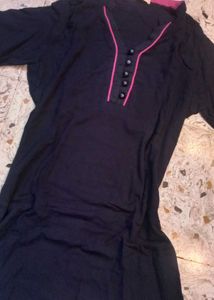Black Tunic with Pink Trim