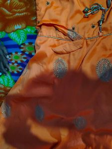 Orange Embellished Blouse