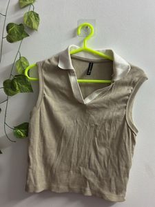 Sleeveless Beige Top