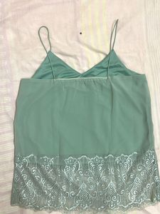 Mint Lace Trim Cami Top
