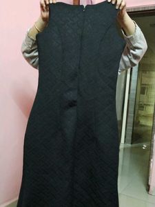 Elegant Black Party Wear Dress with Flower