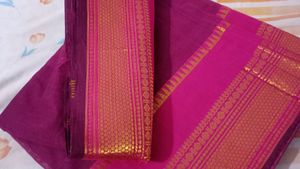 New Chettinad Cotton Saree With 1m Blouse Pc
