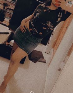 Denim Short/mini Skirt