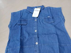 VYN Maternity Denim Shirt Dress, L Size