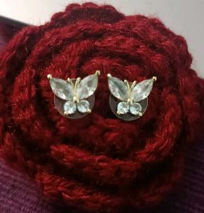 Butterfly Stud & Looped Hanging Earrings