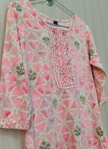 Pink Printed Kurta