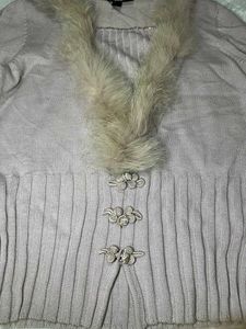 Vintage Fur Trim Cardigan