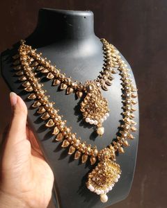 Beautiful Gold Toned Double Layered Necklace