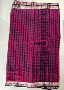 Maroon Tie-Dye Saree with Blouse
