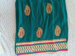 Teal Embroidered Kurti