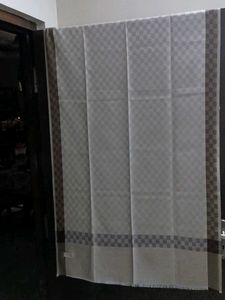 Checkered Gray/Beige Kashmiri Shawl Warm Lightweig