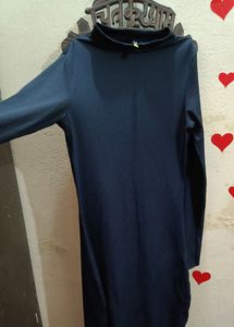 Brand -Tokyo Talkies                                    Size-small      Stretchable Material Comfortable For S Size People Navy Blue Kintted Dress