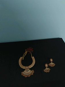 Rajwadi Neckset With Earrings Heavy Look Lytweight