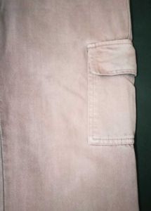 Pink Cargo Flare Jeans