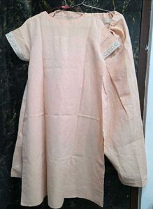 Peach Lace Kurta Set