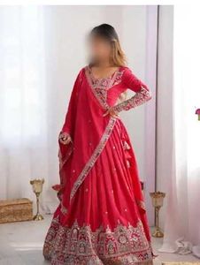 Elegant Pink Ethnic Lehnga with Embroidery