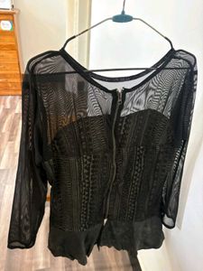 Black Mesh Top