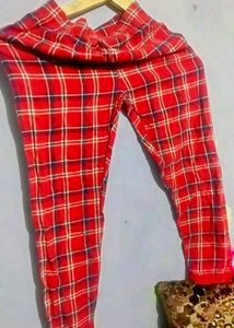 Red Plaid Leggings lenght/30