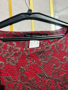 Red &amp; Gold Fit &amp; Flare Dress