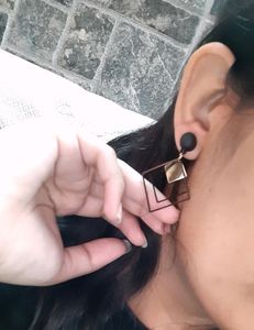Black And Golden Earrings