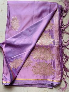 Satin Silk Purple Saree